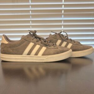 Adidas Men's Taupe and White Sneakers